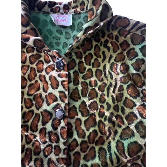 Leopard Jacket Fun iridescent green. Velveteen Metallic XL Jacket Brown Green - Picture 7 of 11